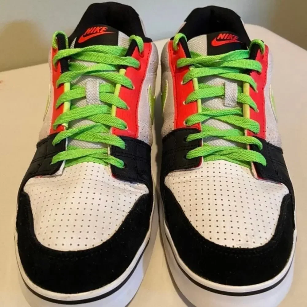 Nike Ruckus Men's 10 Low Beige, Green, Black, White, And Orange Sneakers